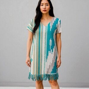 VILAGALLO MORGETTE JACQUARD KNITTED DRESS